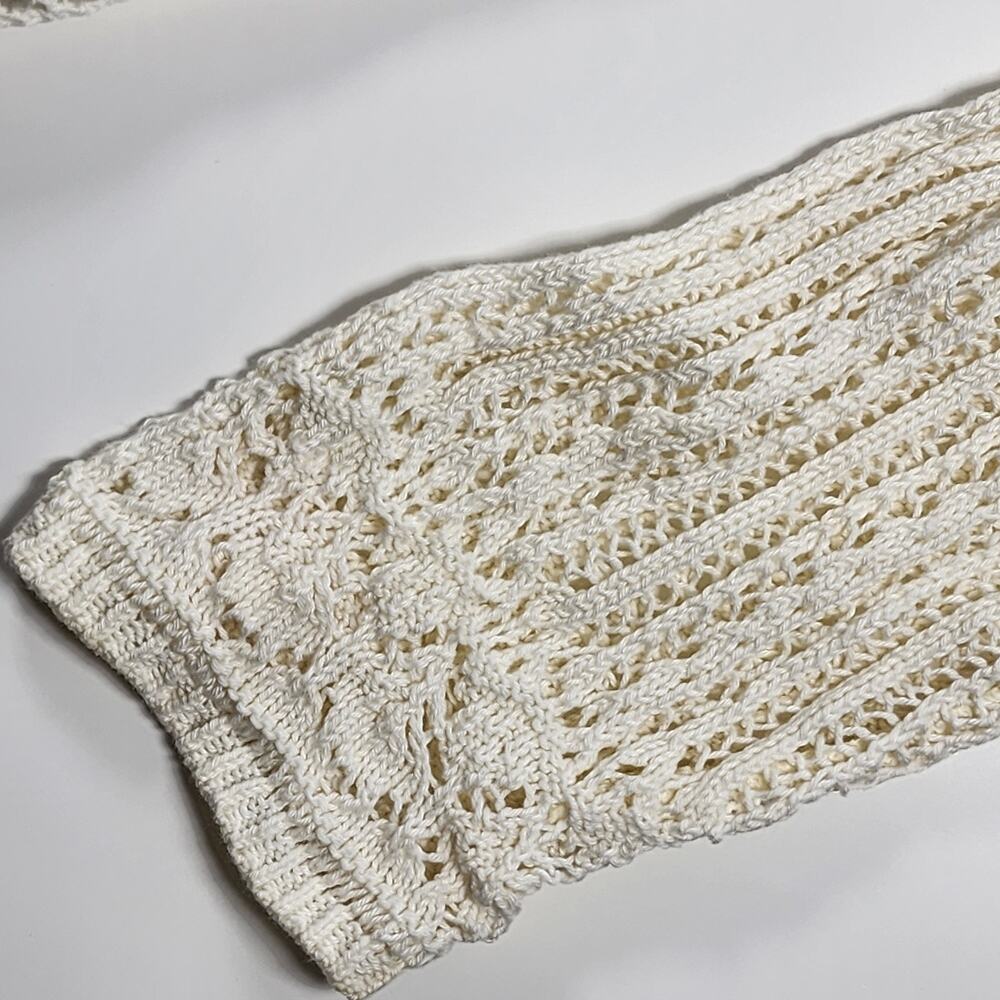 Chico's Cream Crochet Open Cardigan Boho Lace Cotton Size‎ 2 - Picture 9 of 10
